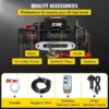 Sihao 13500LBS Electric Truck Winch 12vElectric Winch ATV Synthetic Rope with Remote Control forTowing SUV Car Trailer ATV Truck