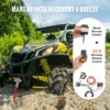 SucceBuy 4500lbs ATV/UTV Electric Winch 12V DC with 39 ft Synthetic Rope Wireless & Wired RemoteControl IP55 Waterproof for Jeep